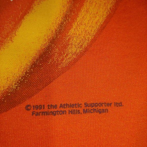Vintage 91 Single Stitch Brown's Pumpkin Patch Men's XL T Shirt Orange Halloween - Picture 5 of 8